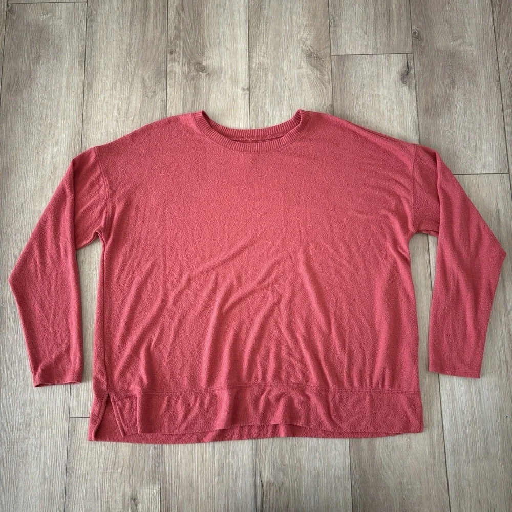 Lucky‎ Brand Ladies Cozy Crewneck Sweater Women's Extra Large Orange Long Sleeve